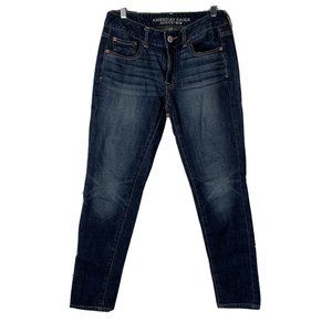 American Eagle Boy Jean size 2 Dark Wash Whiskered 28x27.5